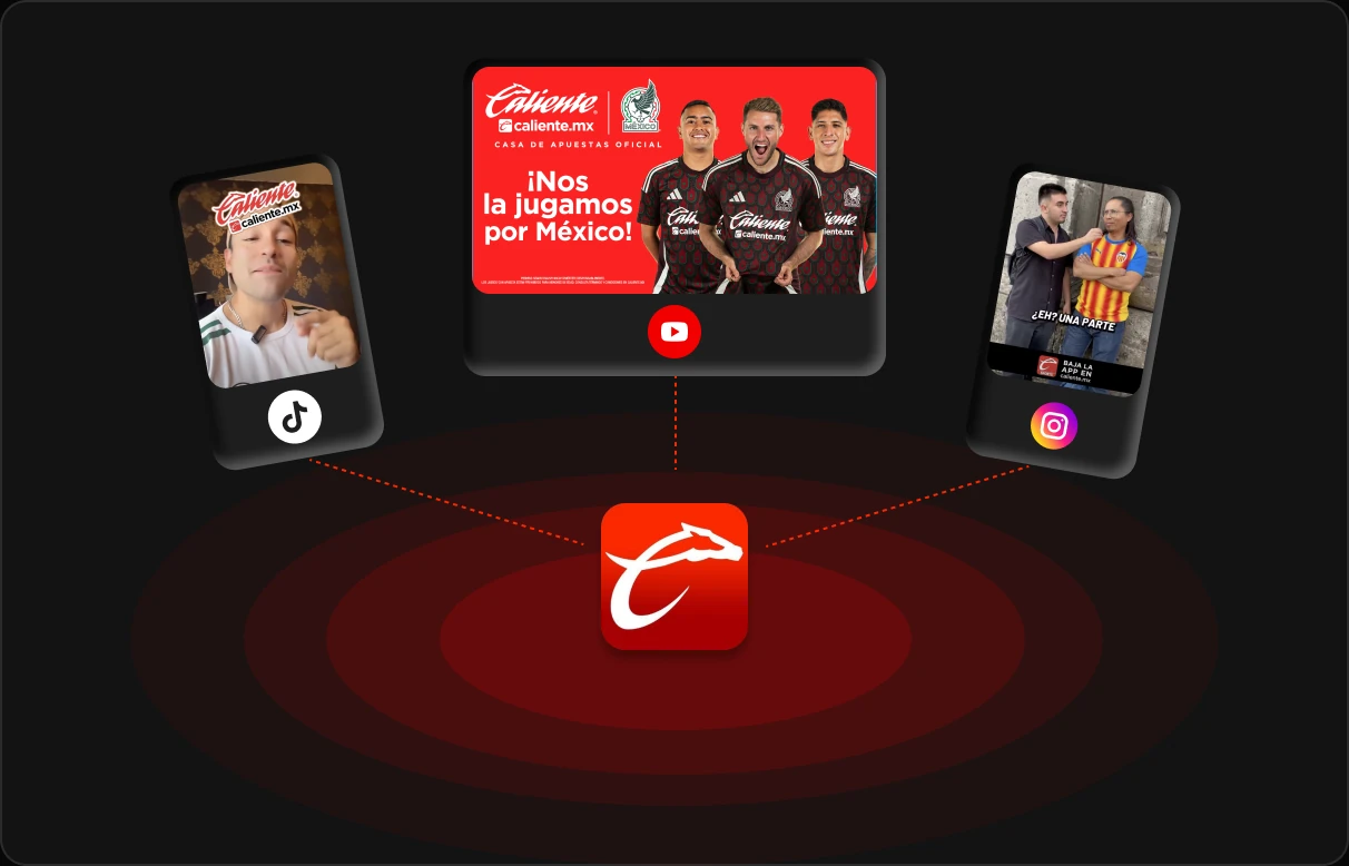 Caliente UGC campaign across TikTok, YouTube and Instagram